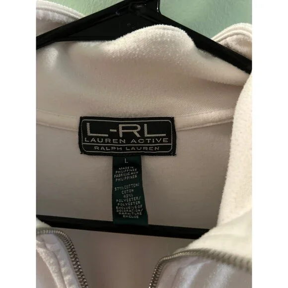 Ralph Lauren Active Ralph Laruren Zip Up Jacket with Gold Detail Sleeve Sz L - Picture 3 of 4